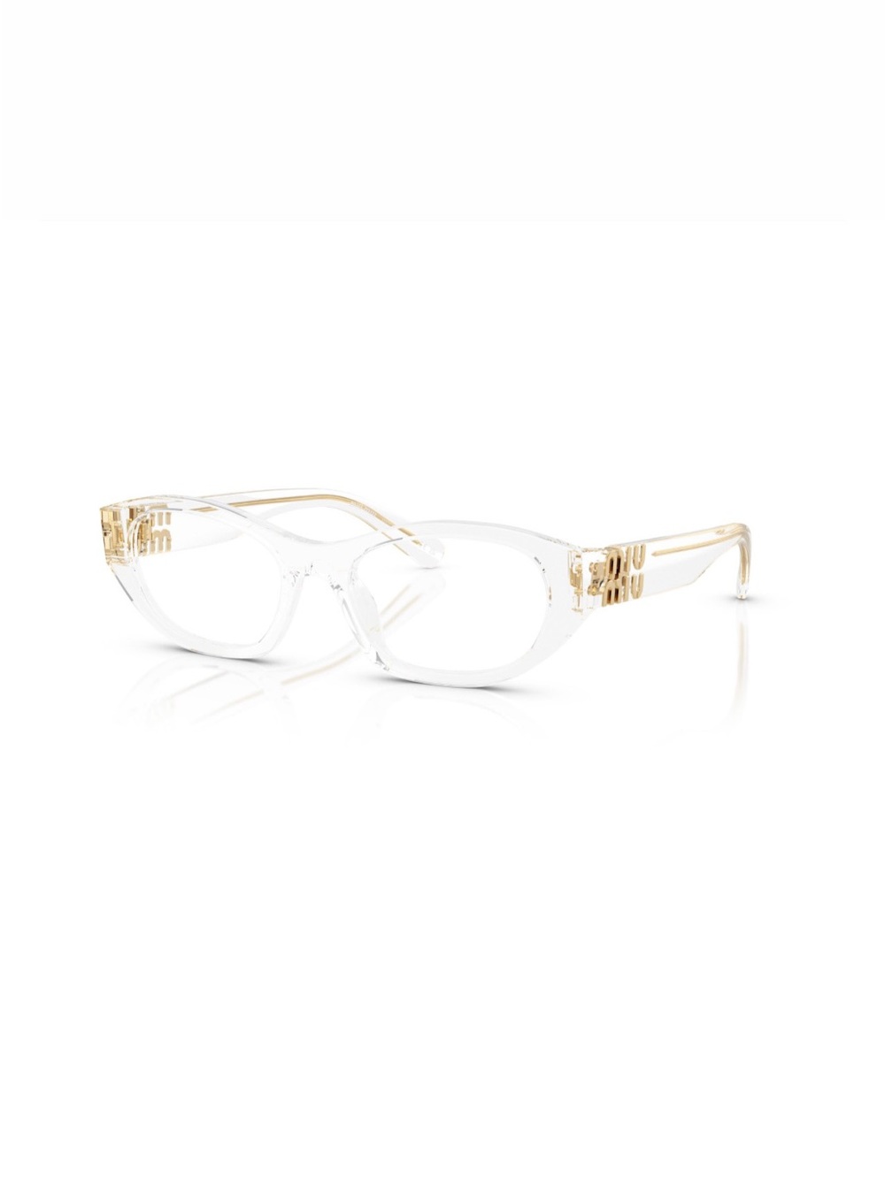Miu Miu Clear and Gold Cat-Eye Sunglasses for Women